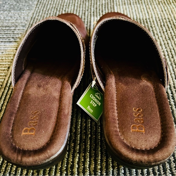NEW IN BOX GH Bass Brown Leather Braid Cushion Step Boston Mules Clogs, size 9 M - Picture 8 of 13